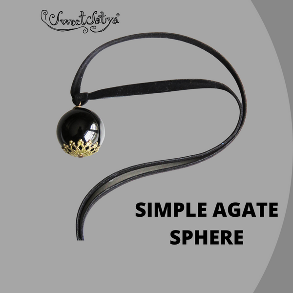 Black Agate Sphere Jewelry-SweetSatya