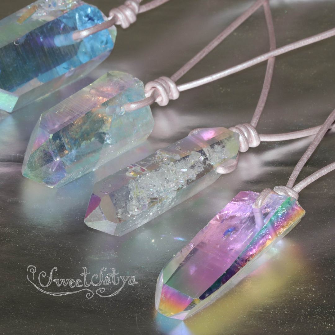 Angel aura 2025 quartz necklace