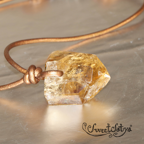 Citrine crystal quartz point necklace – Love To Shine On