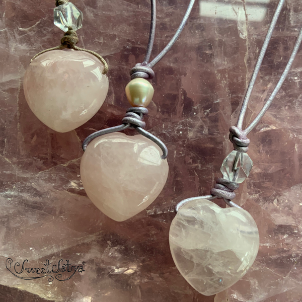 Gemstone Crystal Heart Necklace-SweetSatya
